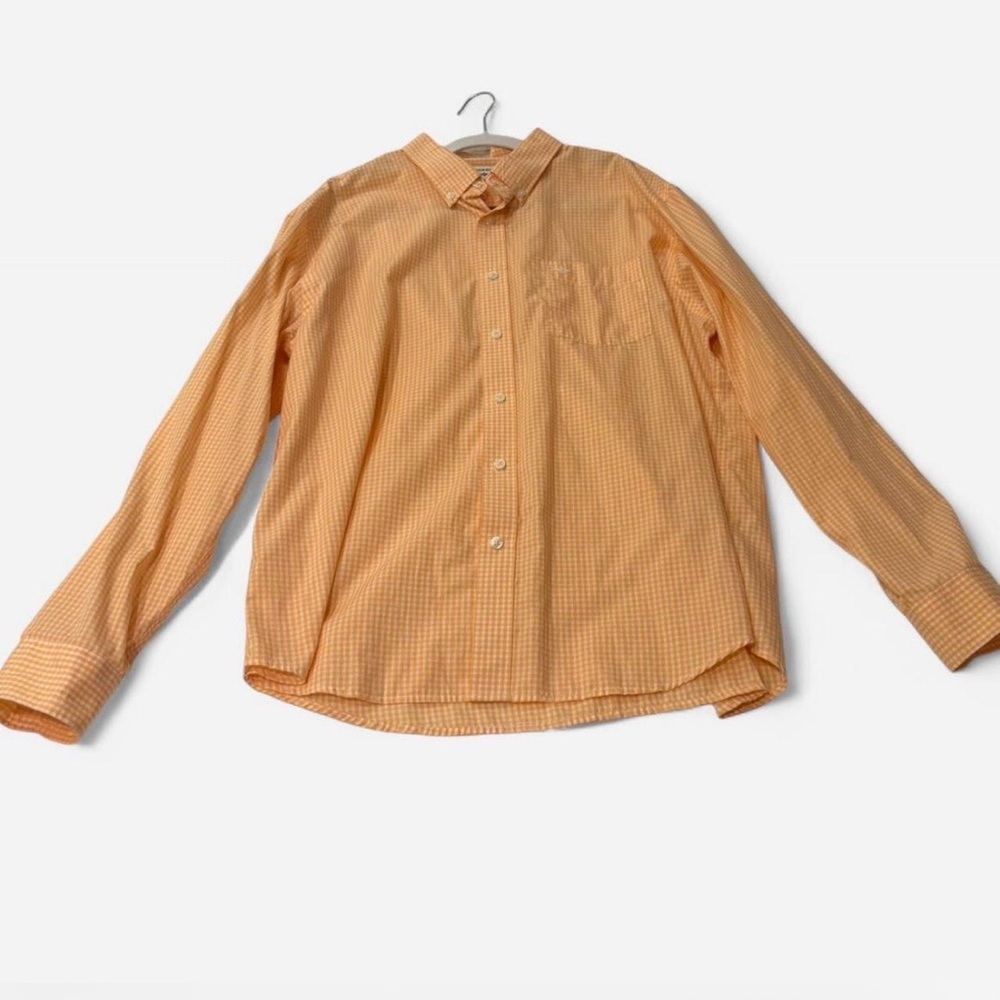 Dockers Men's XL Orange Plaid Button Down Shirt